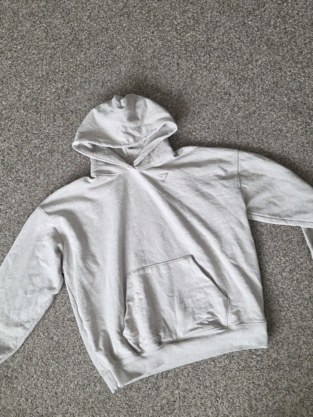 Gymshark Rest Day Hoodie Men's Small Boxy Fit Oatmeal Gorpcore